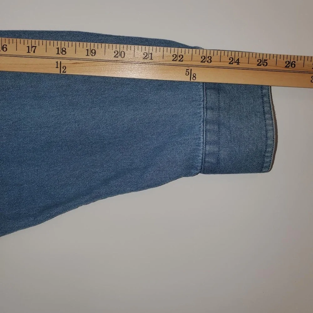 Mens Croft & Barrow Denim Oxford Long Sleeve Button Down Shirt - Picture 11 of 11